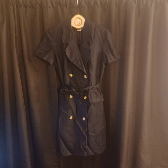 Vintage Talbots Double-Breasted Blazer Dress Irish Linen Size 10 - Picture 3 of 5